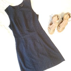 Theory Navy Eyelet Dress